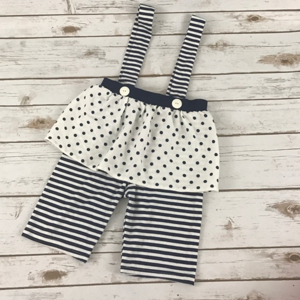 Polka Dot Black & white Overalls